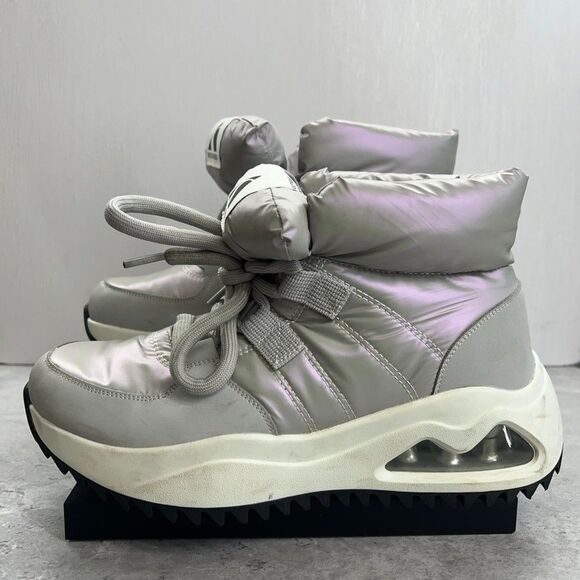 Skechers Uno W 177559 Gray Lace Up Mid Top Snow Boot Sneakers Womens Size 9 - Picture 3 of 10